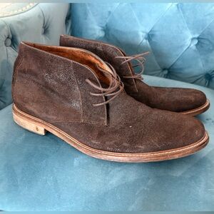 John Varvatos Dark Brown Chukka Boots size 13, handmade in Italy